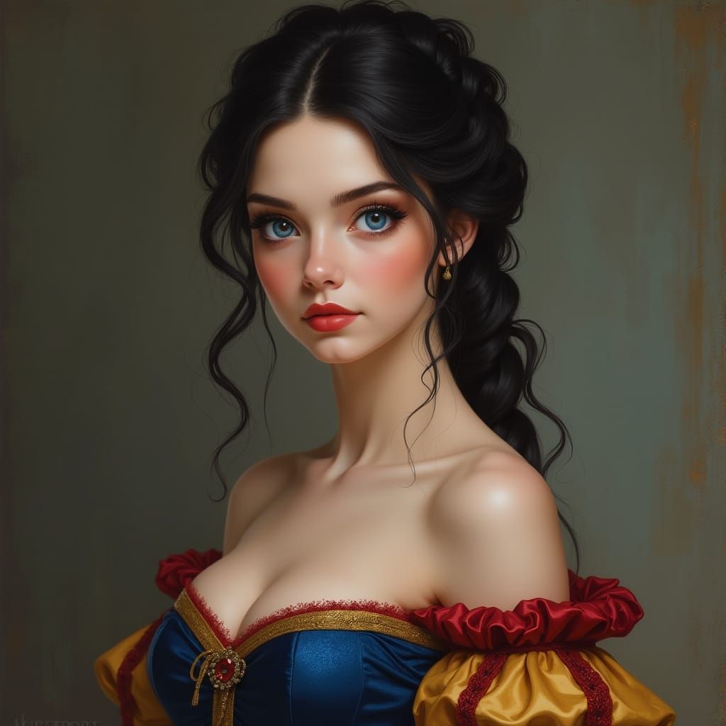 Hyper-Realistic Portrait of Woman as Snow White