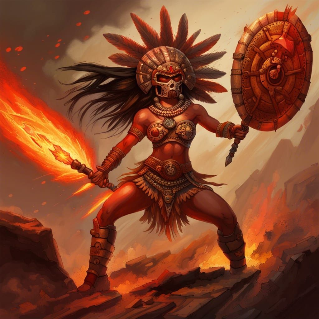 Aztec Goddess of War and Fire: Lava Skin