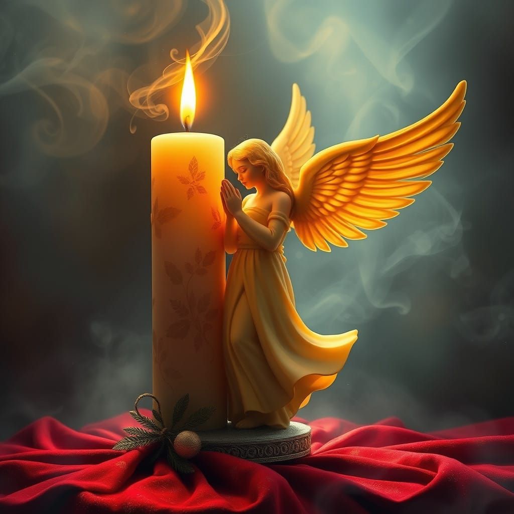 Majestic Candle Transforms into a Praying Angel