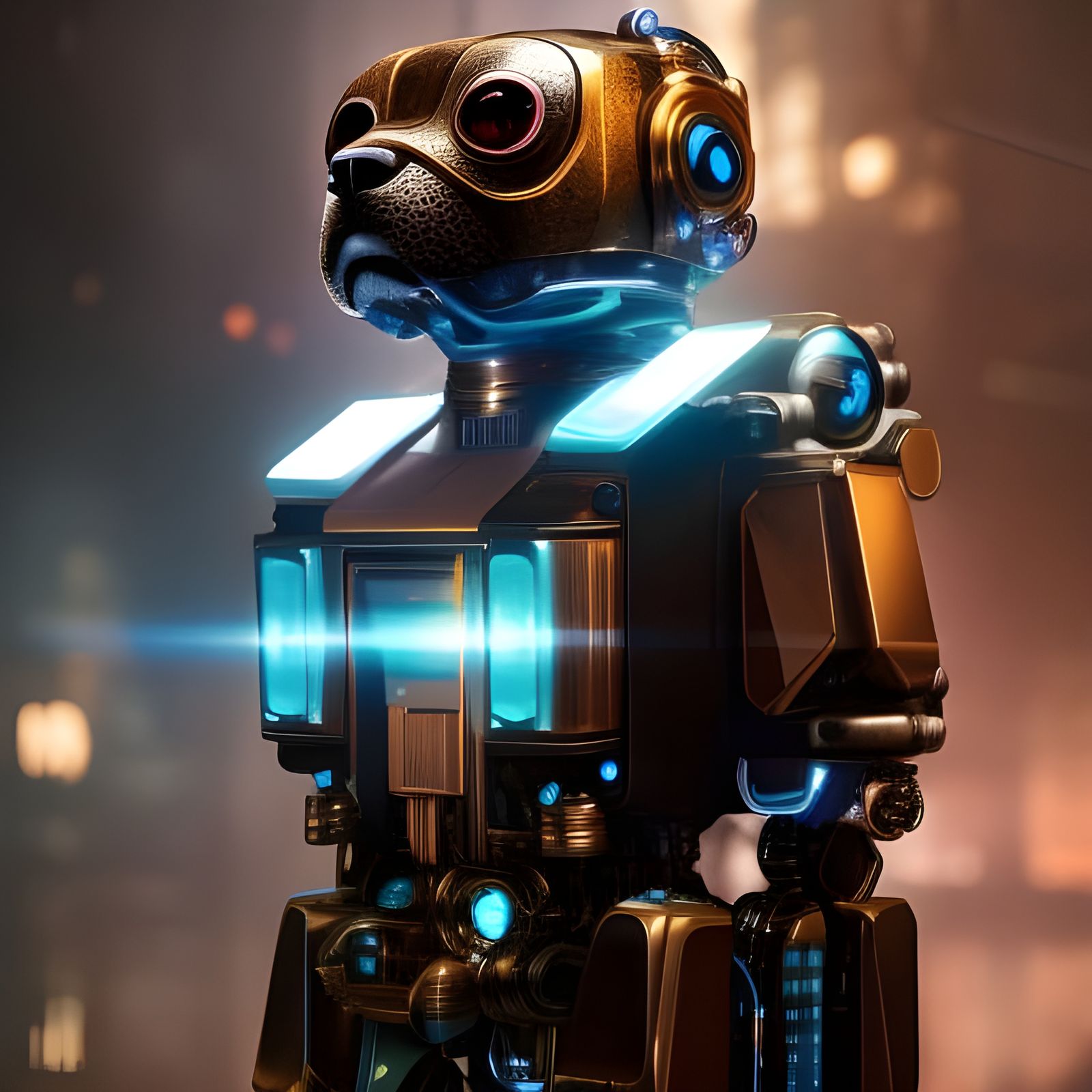 Cyberpunk Robot Dog with Intricate Details