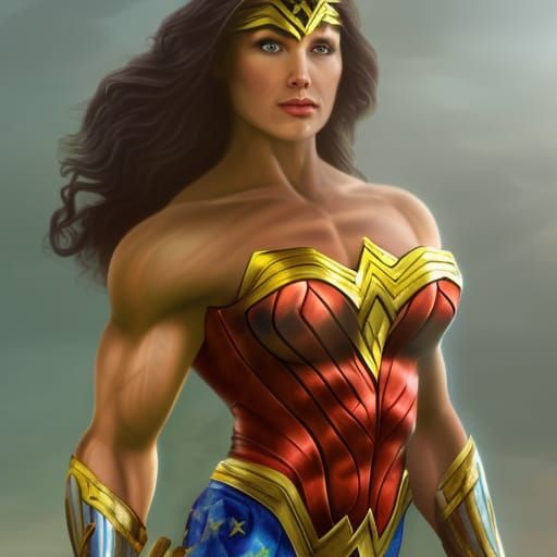 Very muscular wonder woman, female bodybuilder, wonder woman suit, wonder woman, fbb