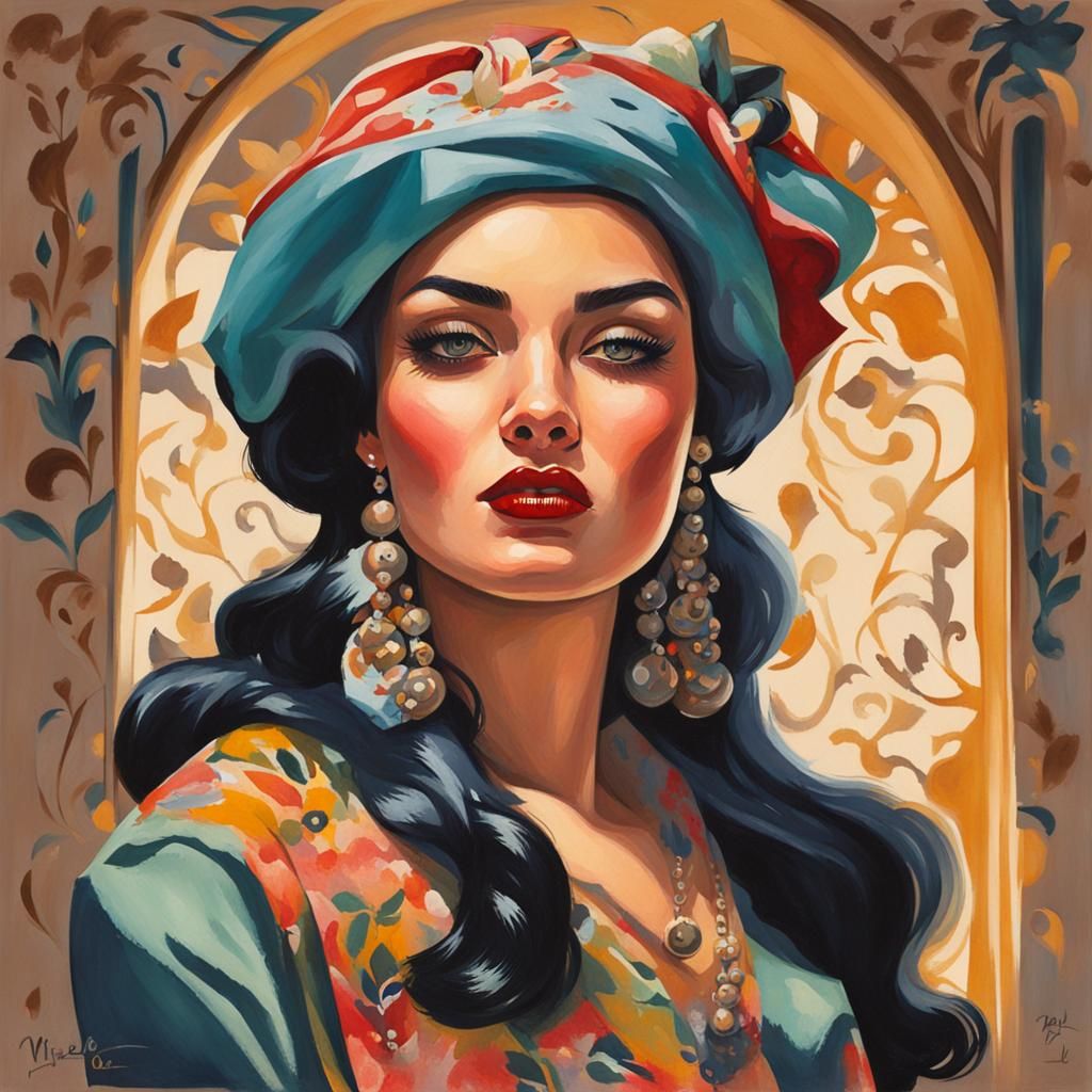 Mirabel Encanto in Detailed Gouache Pinup Style