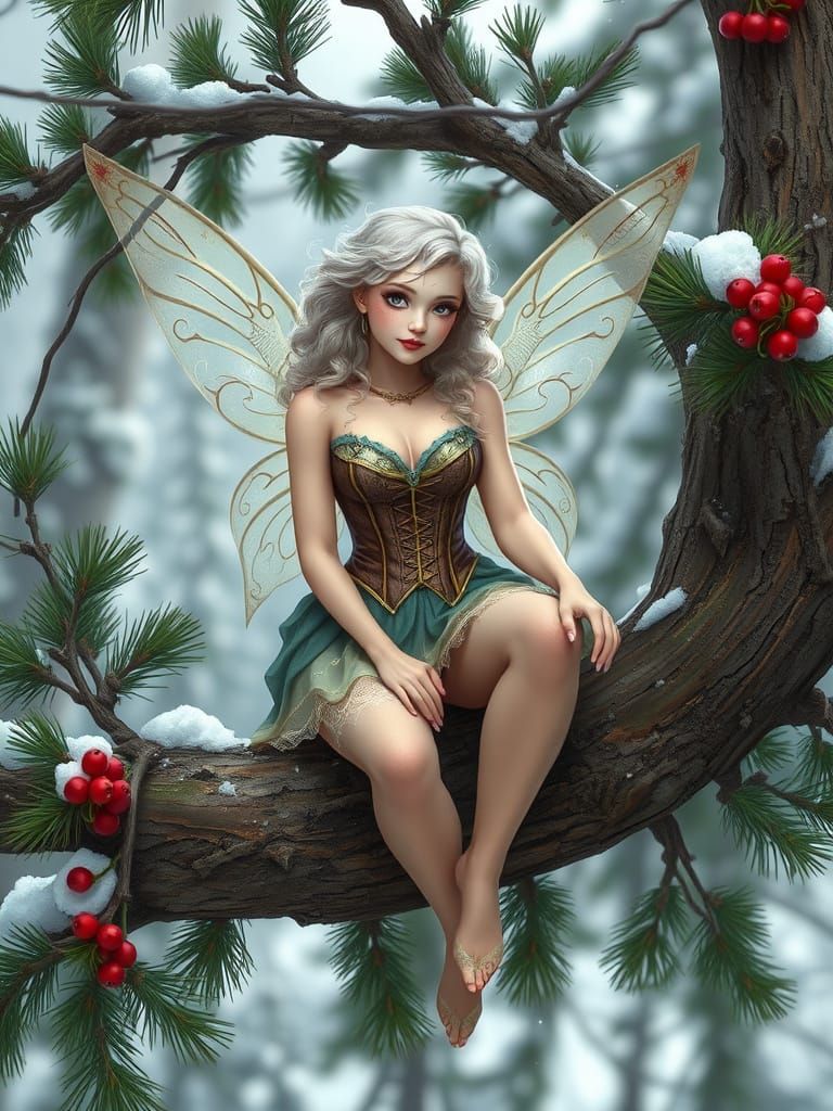 Magical Fairy in Winter Wonderland