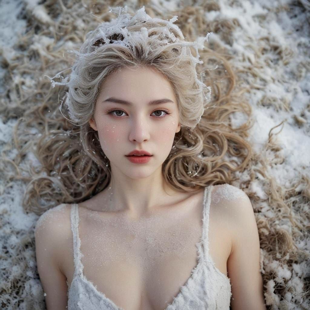 Ethereal Winter Landscape in Dirty Snow