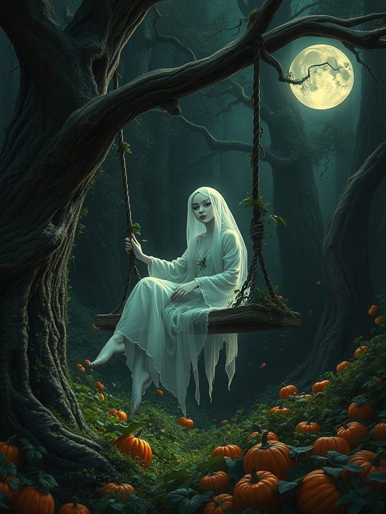 Ghostly spirit on Halloween day