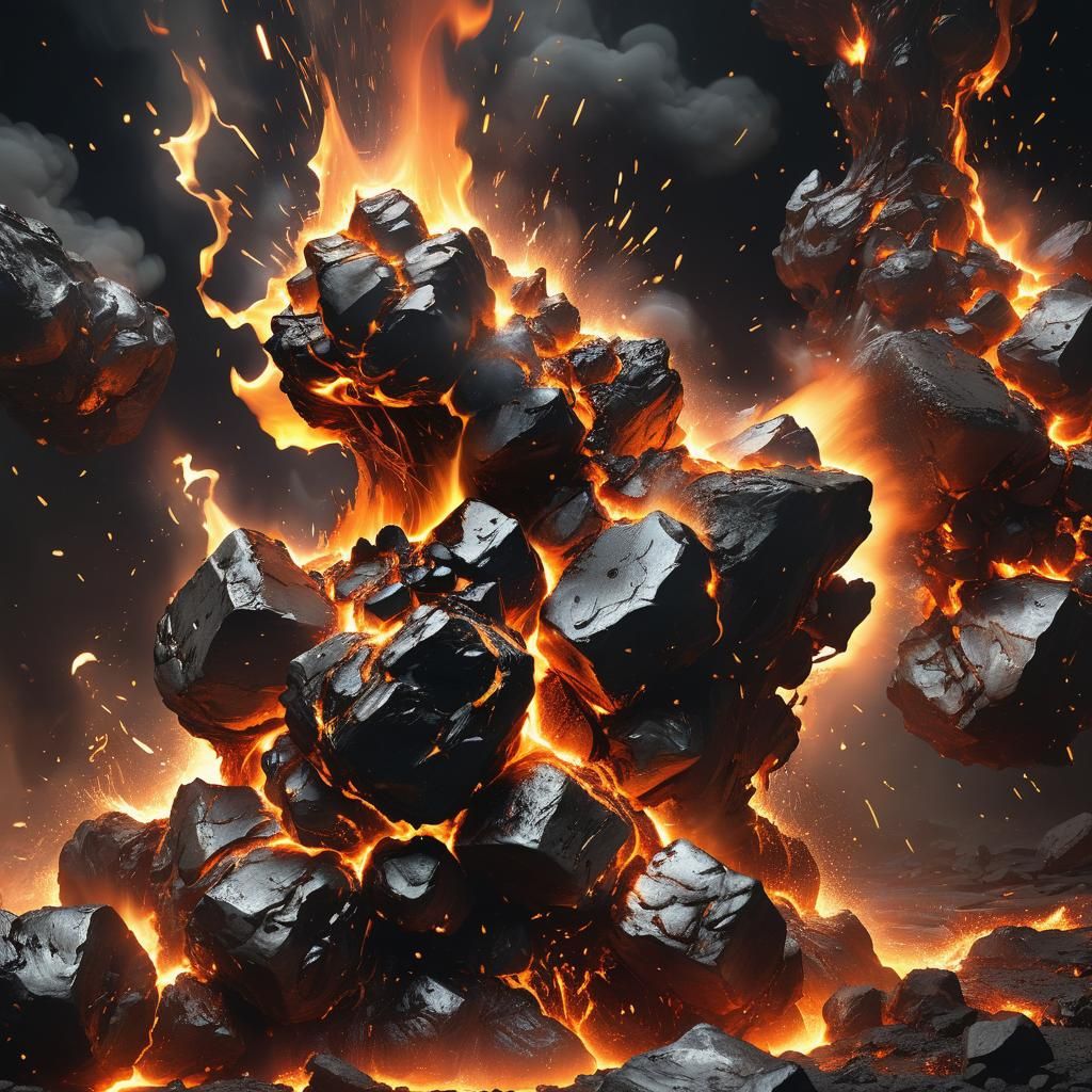 Fiery Molten Metal Conflagration in Dark Fantasy Concept Art