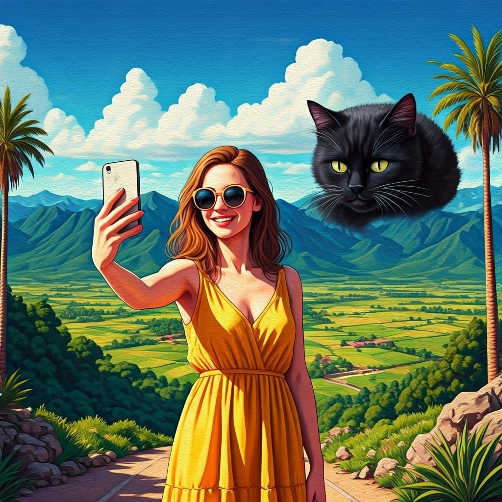 Tourist Selfie Photobombed by Mischievous Cat