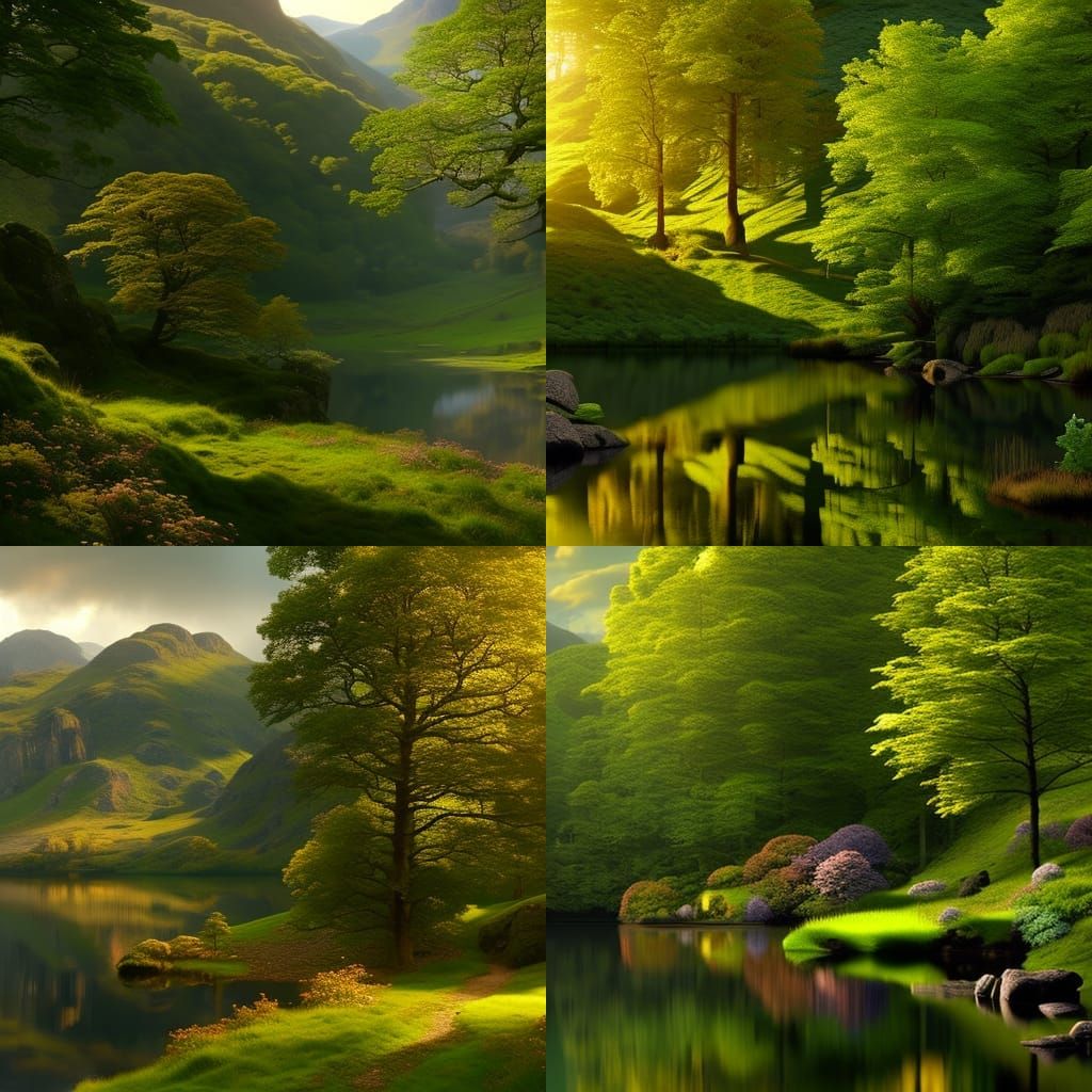 Cottage in Lake District Woods: Thomas Kinkade Style