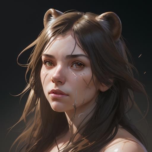 Person Transforms into Beaver: Hyperdetailed Portrait