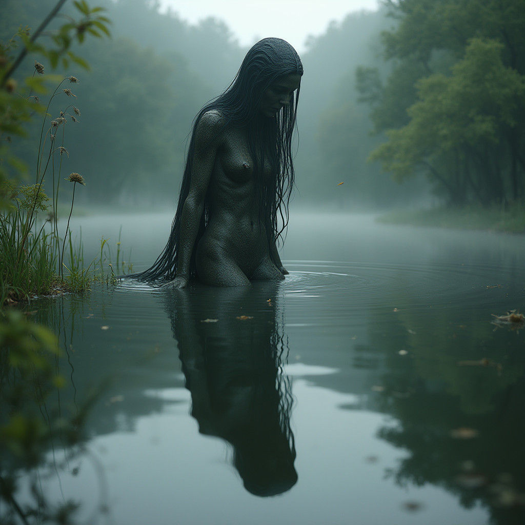Haunting Reflection: Gaze Into Still Waters