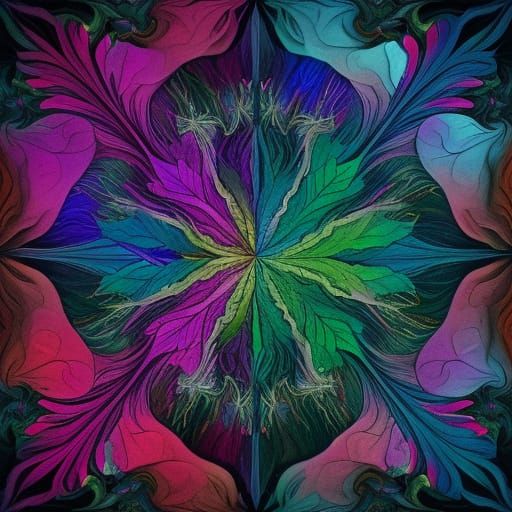 Surreal Marijuana Creatures in Iridescent Hues