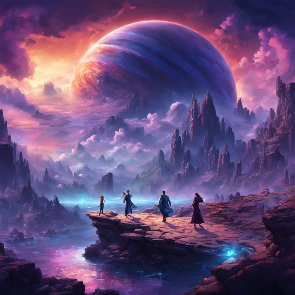 Ethereal Jupiter Prom in Vibrant Cosmic Hues