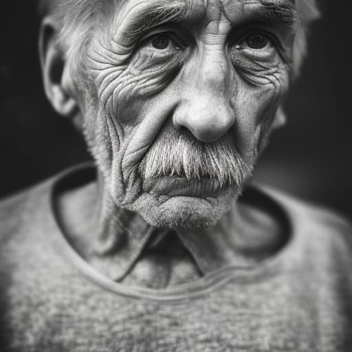 Intimate Portrait of an Old Man in Natural Light