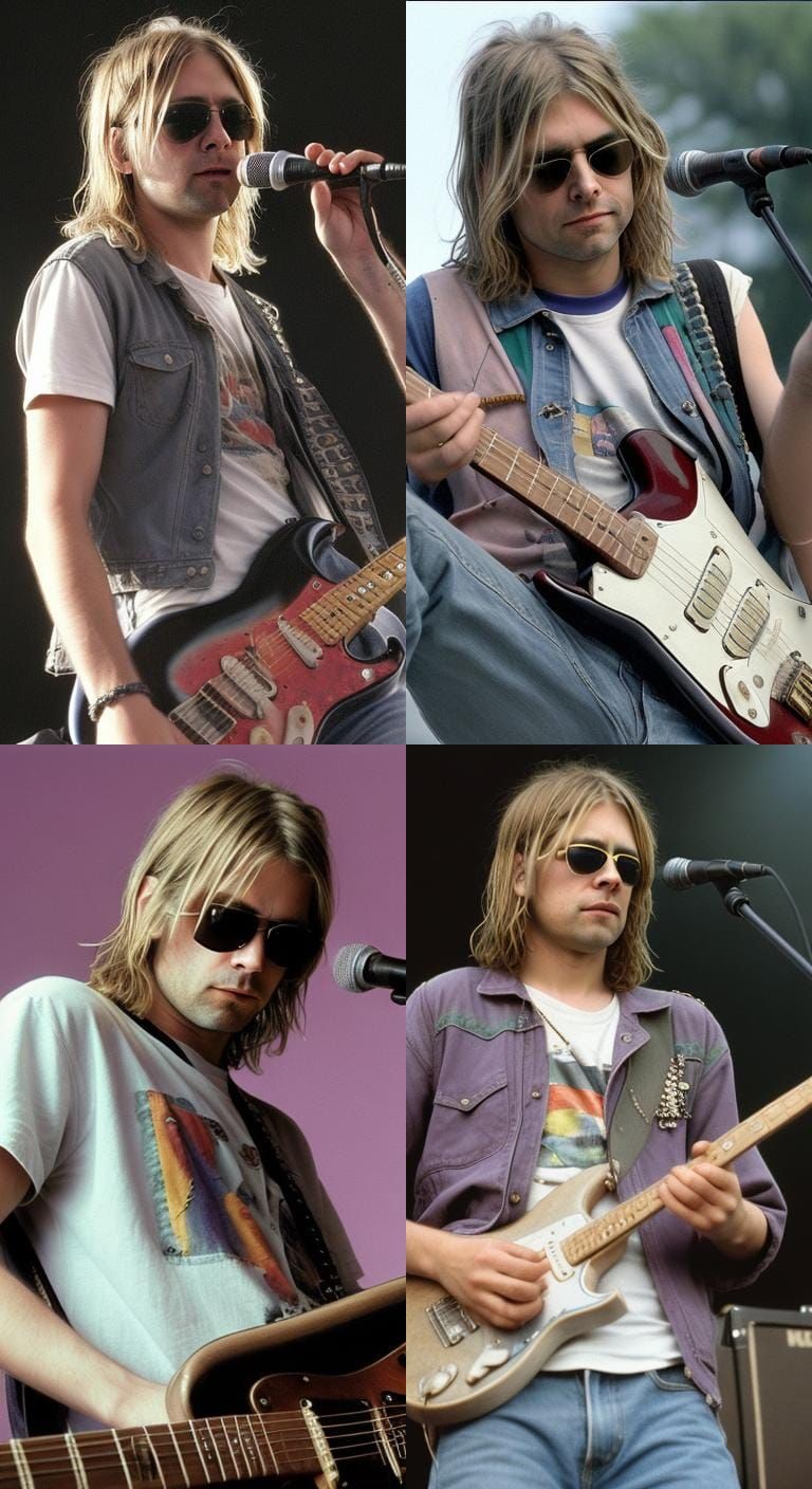 Kurt Cobain in Sunglasses: A Realistic Portrait