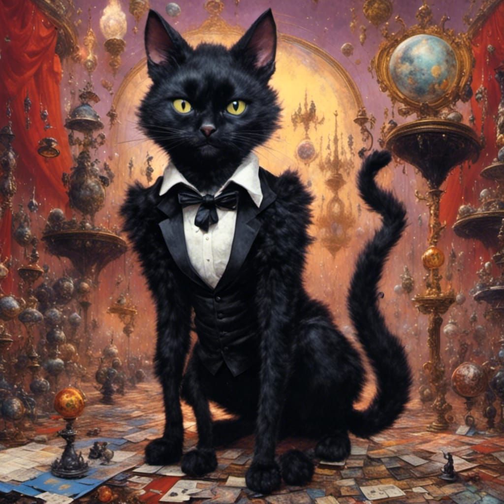 Anthro Black Cat in Tuxedo
