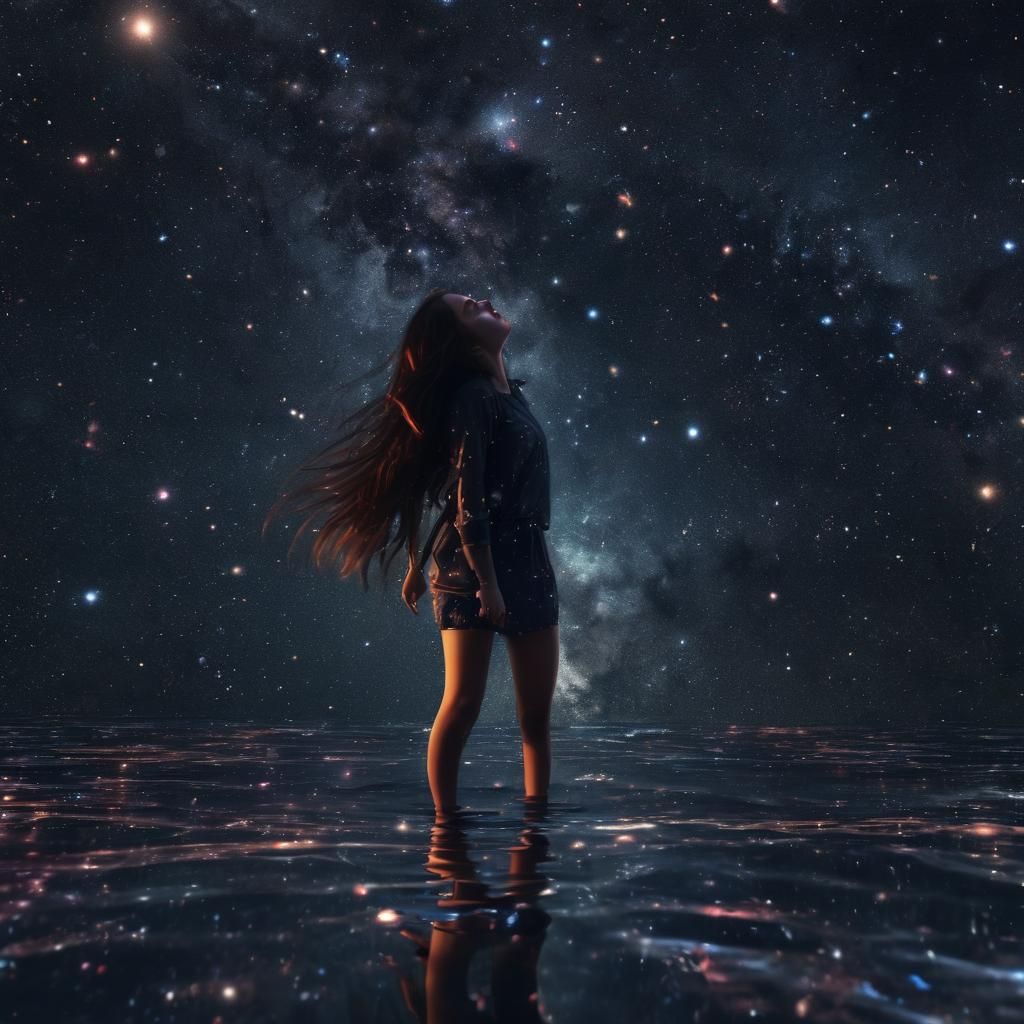 Cosmic Wanderer: Floating Through Starry Space