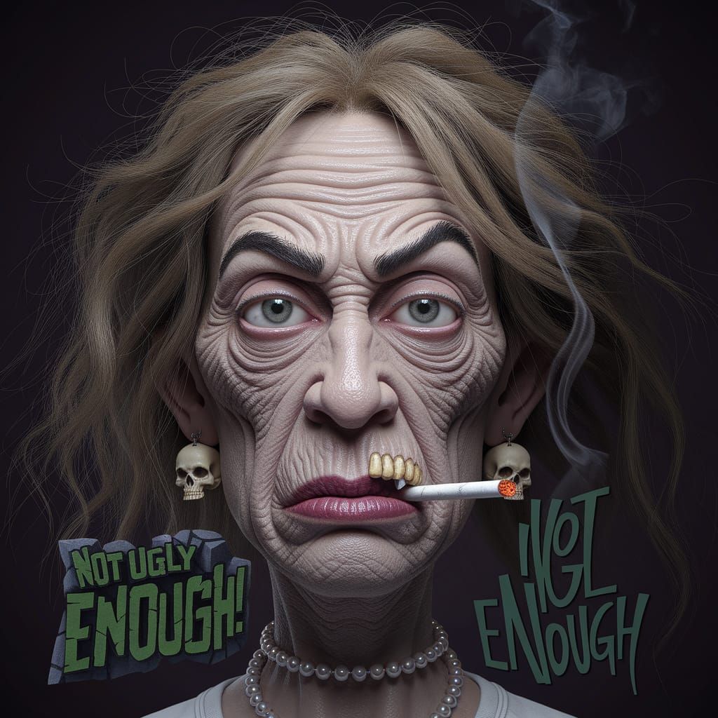 Ugly Woman Smoking: Grimy Underground Comix Art