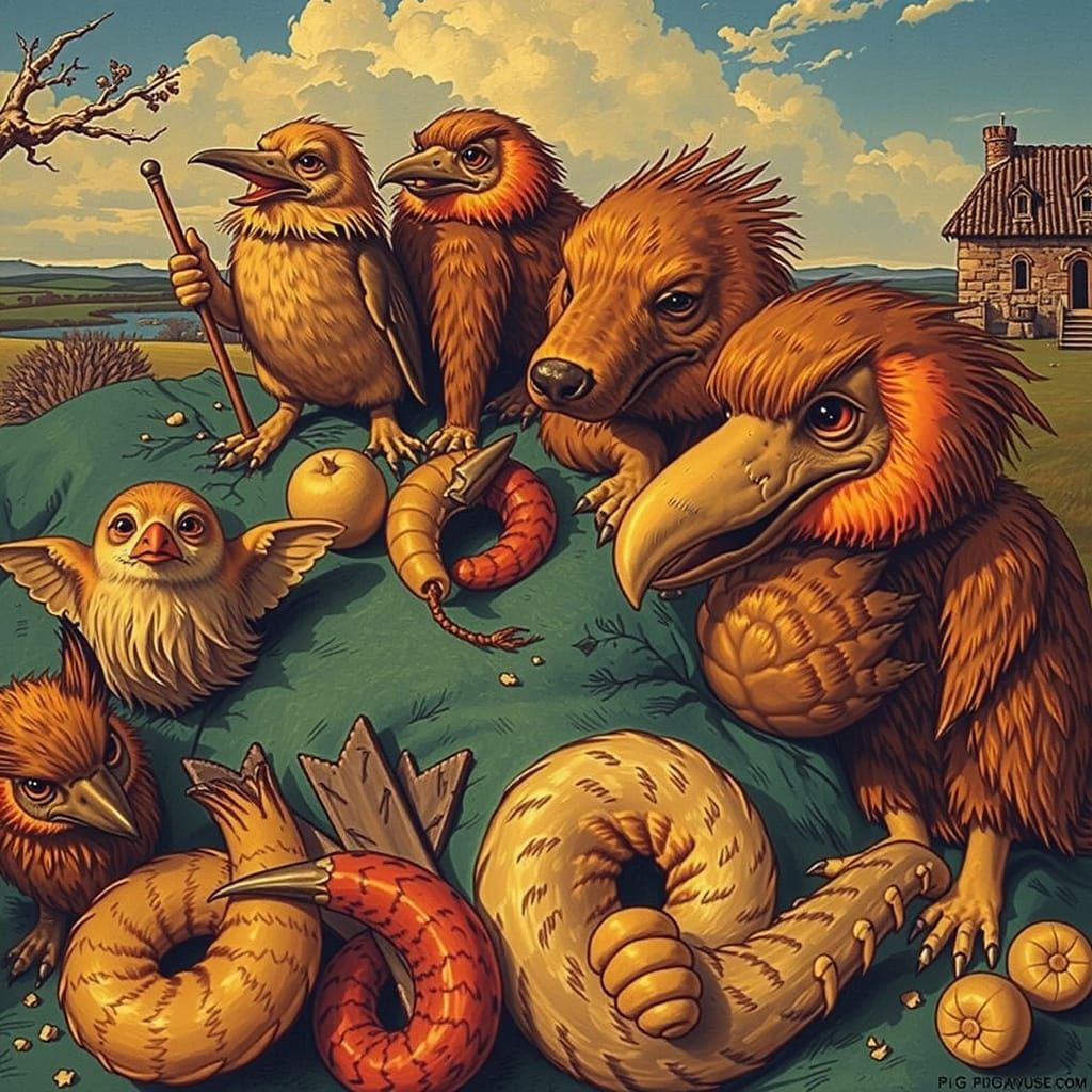 Satirical Woodcut of Decadent English Aristocracy