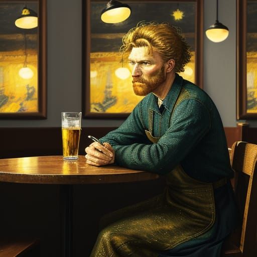 Night Cafe Scene in Van Gogh Style