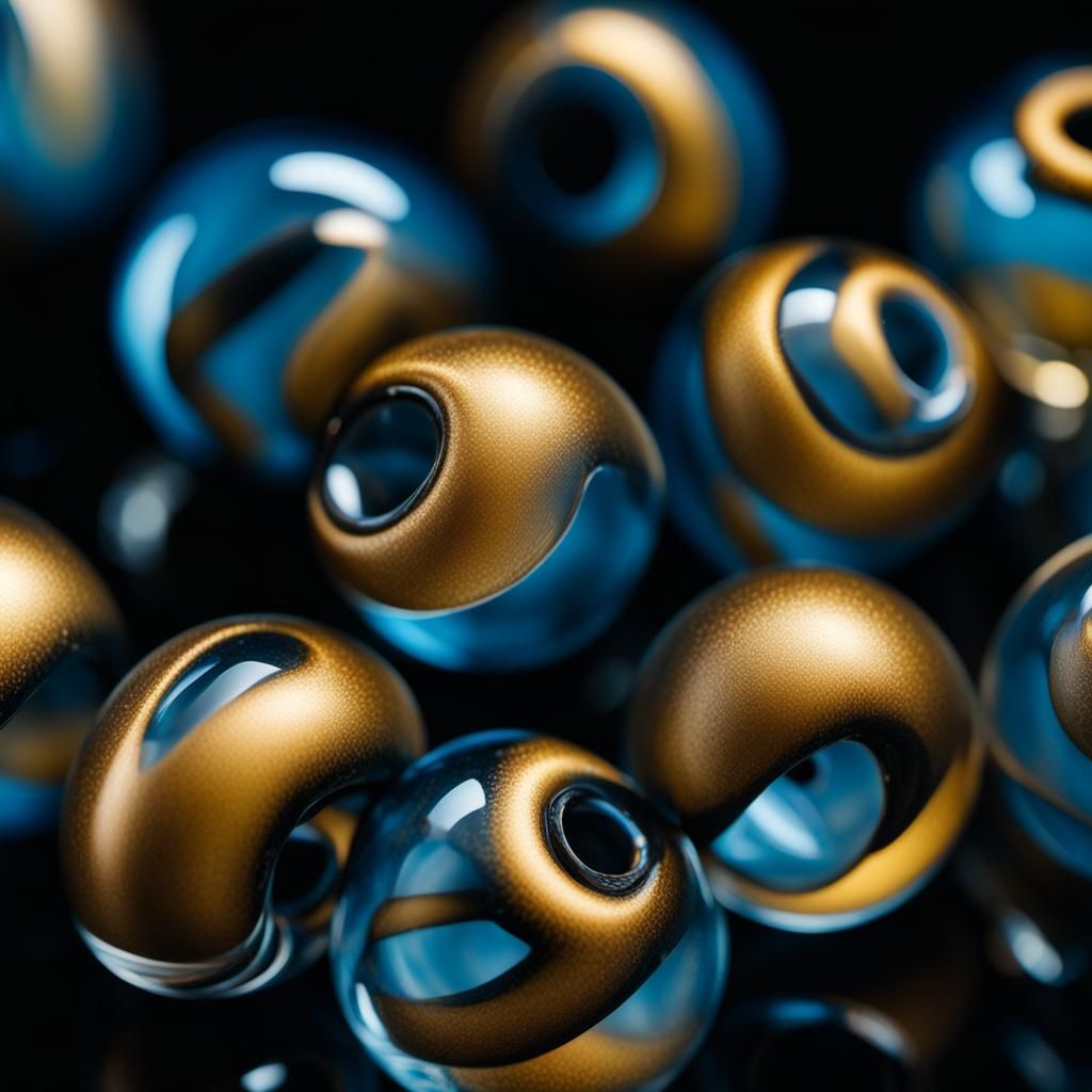 Translucent Venetian Bead in Extreme Macro Photo