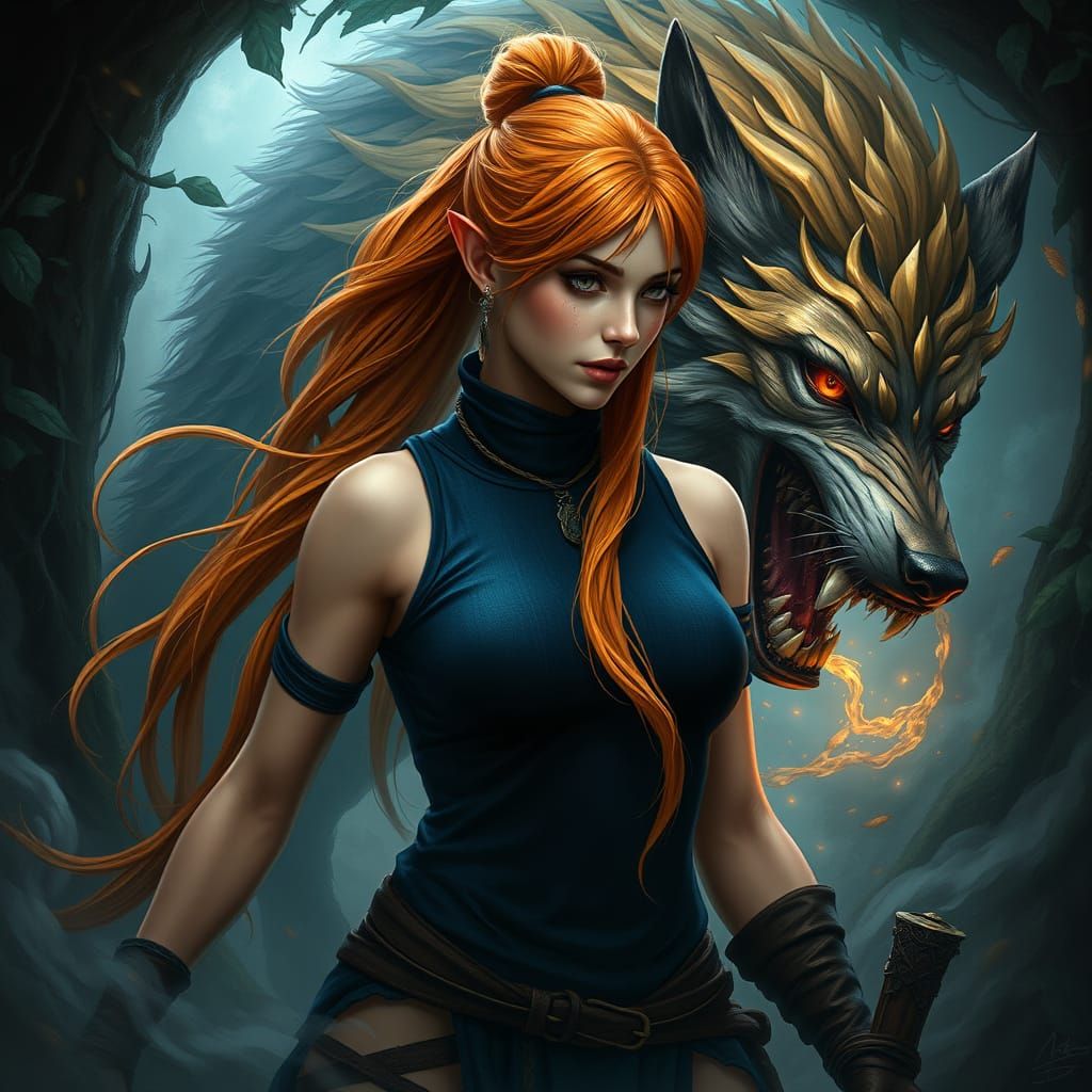 Mystical Druid Transforms into Majestic Wolf