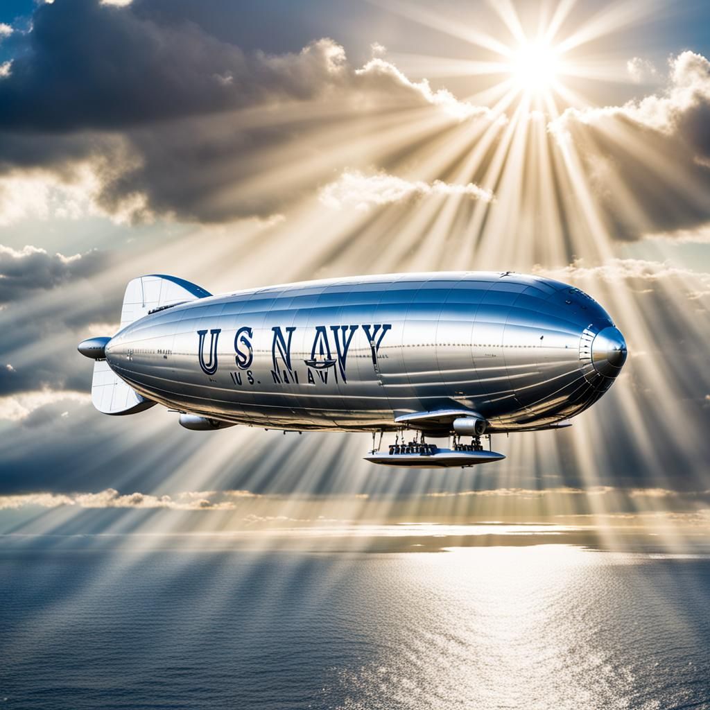 U.S. Navy Zeppelin Over the Pacific Coast