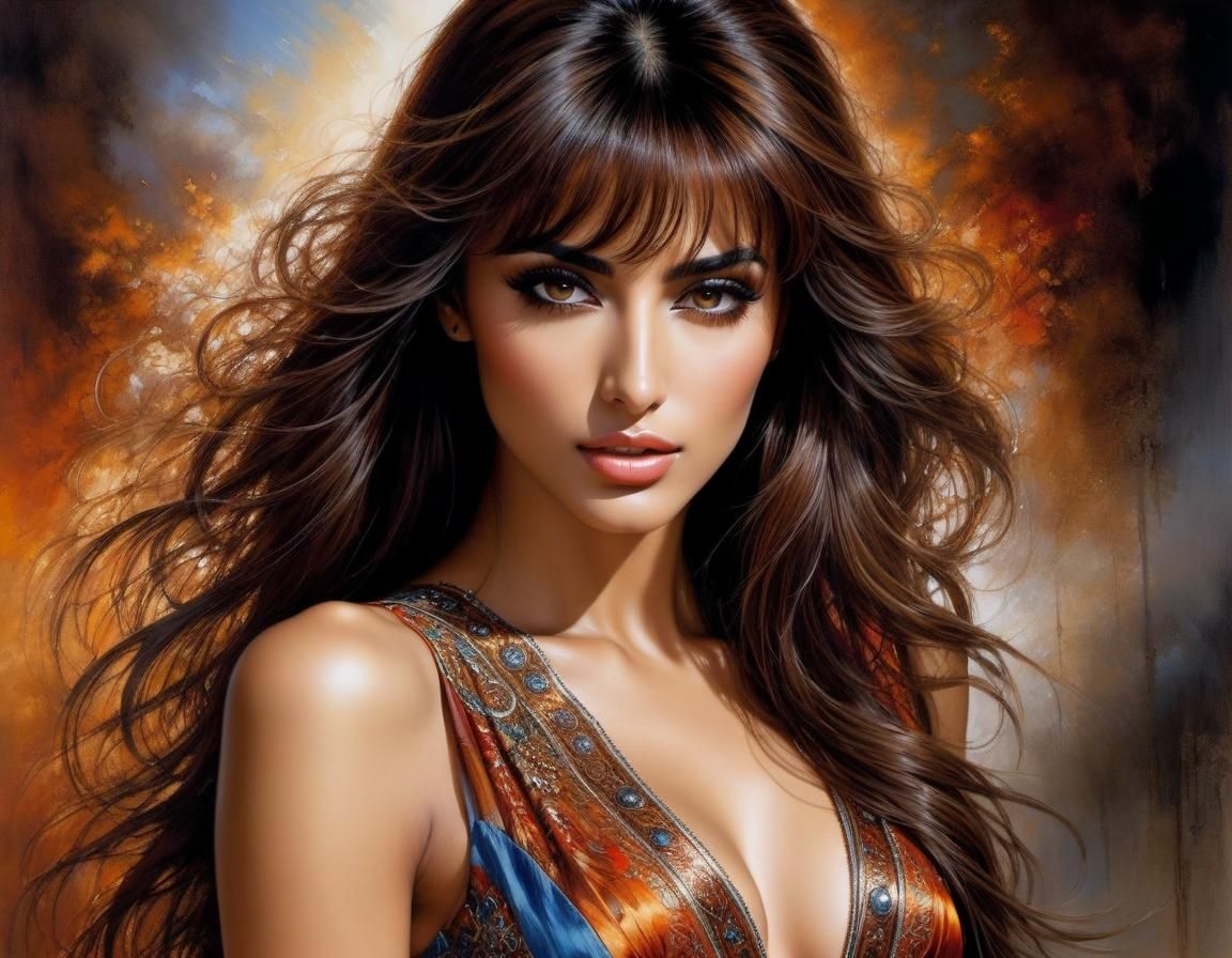 Gorgeous Arabic Woman Portrait in Hyperdetailed Style