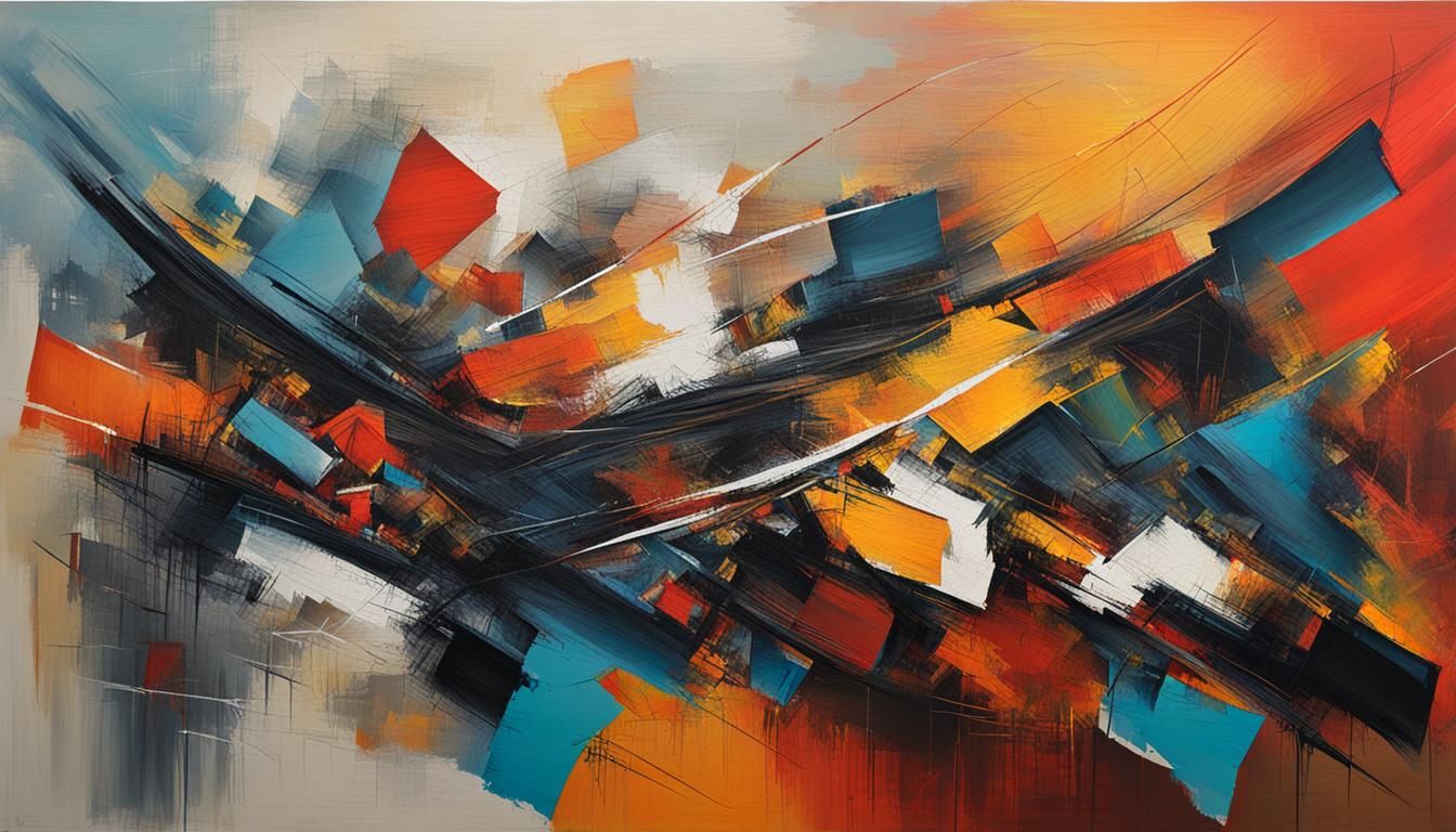Dynamic Abstract Painting in Vivid Colors