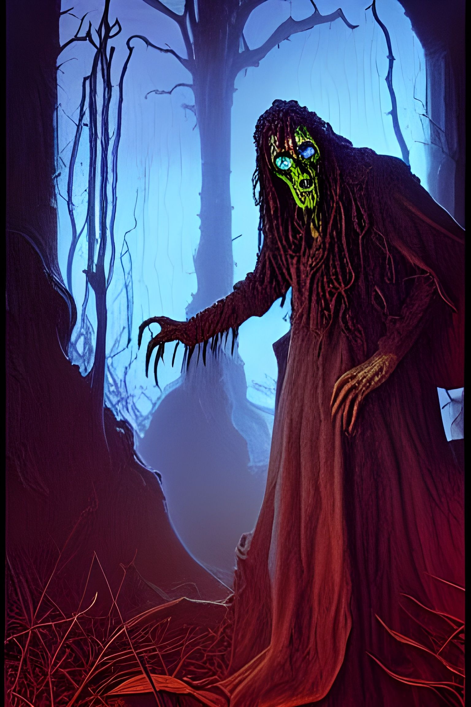 Evil Zombie Druid in Dark Fantasy Style