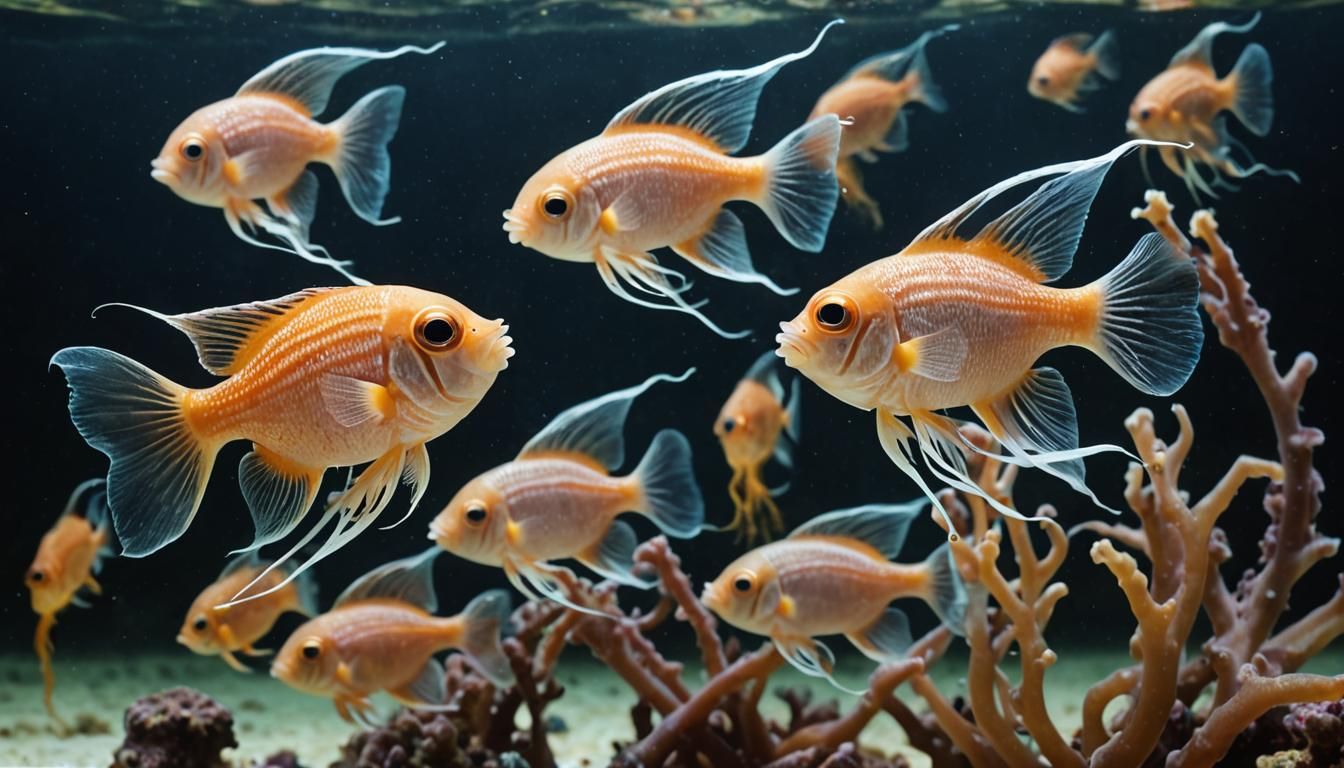 Exotic Alien Fish Jetting with Siphons