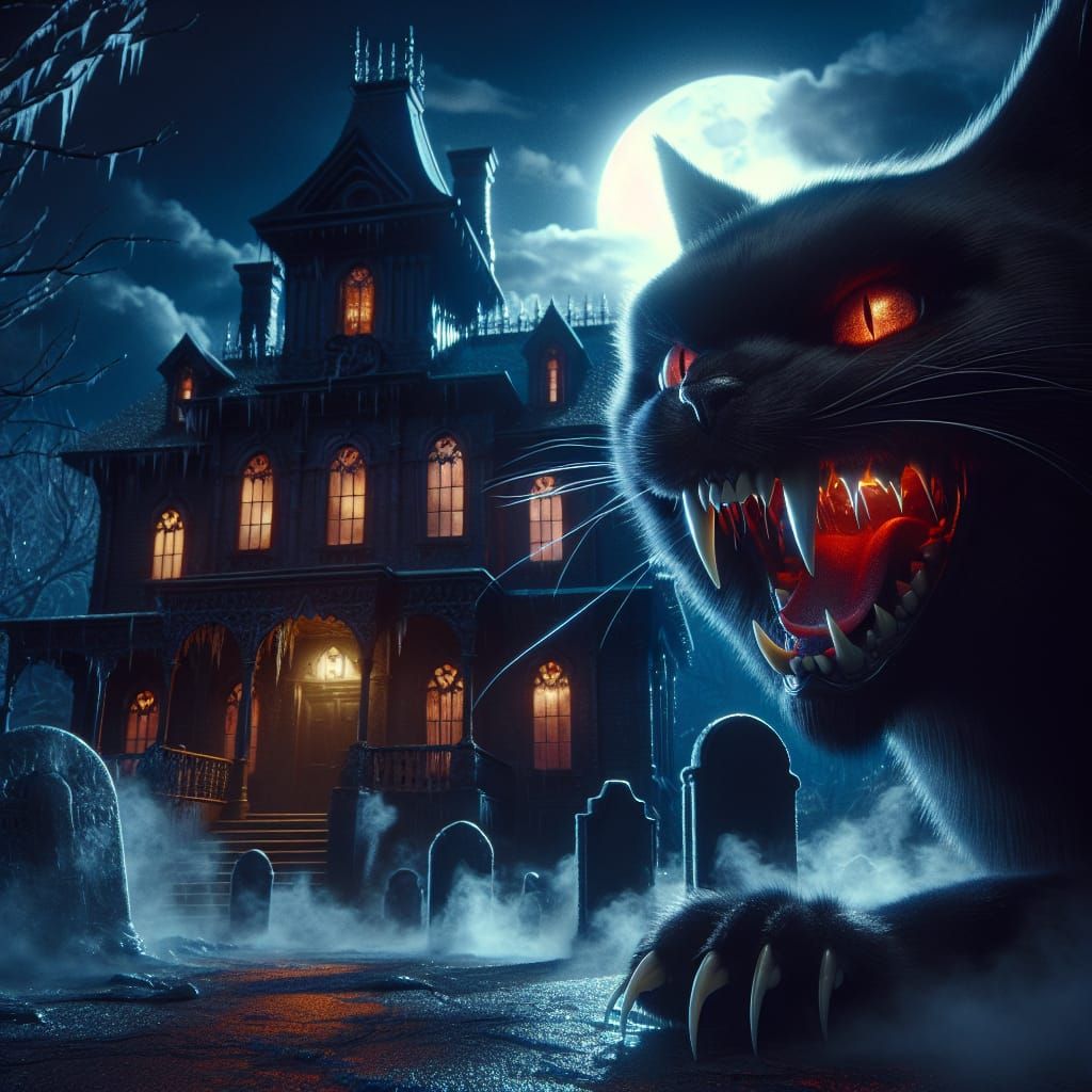 Haunted House Black Cat