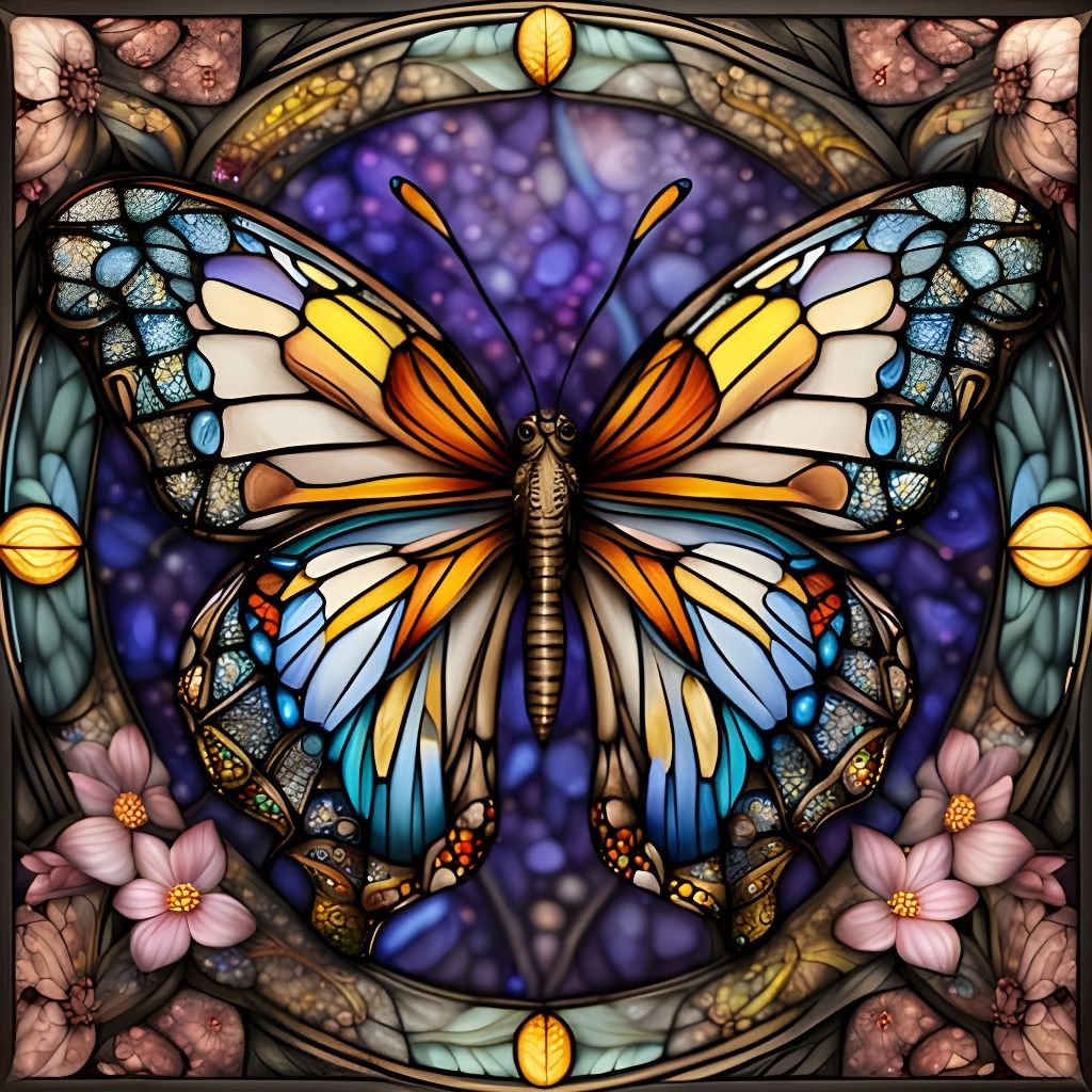 Stained Glass Butterfly Art