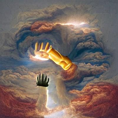 Ethereal Hand Reaching Down From Heaven