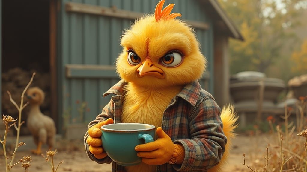 Grumpy Chick Coffee Break: Whimsical Farm Art
