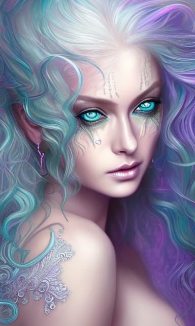 Mystical Necromancer with Pearlescent Filigree Hair