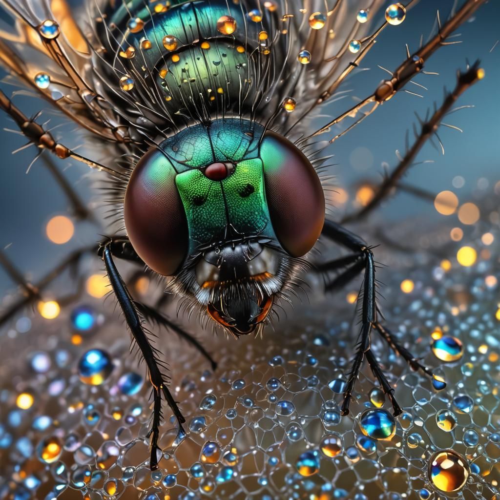Detailed Fly Eyes Macro Lens in 8K