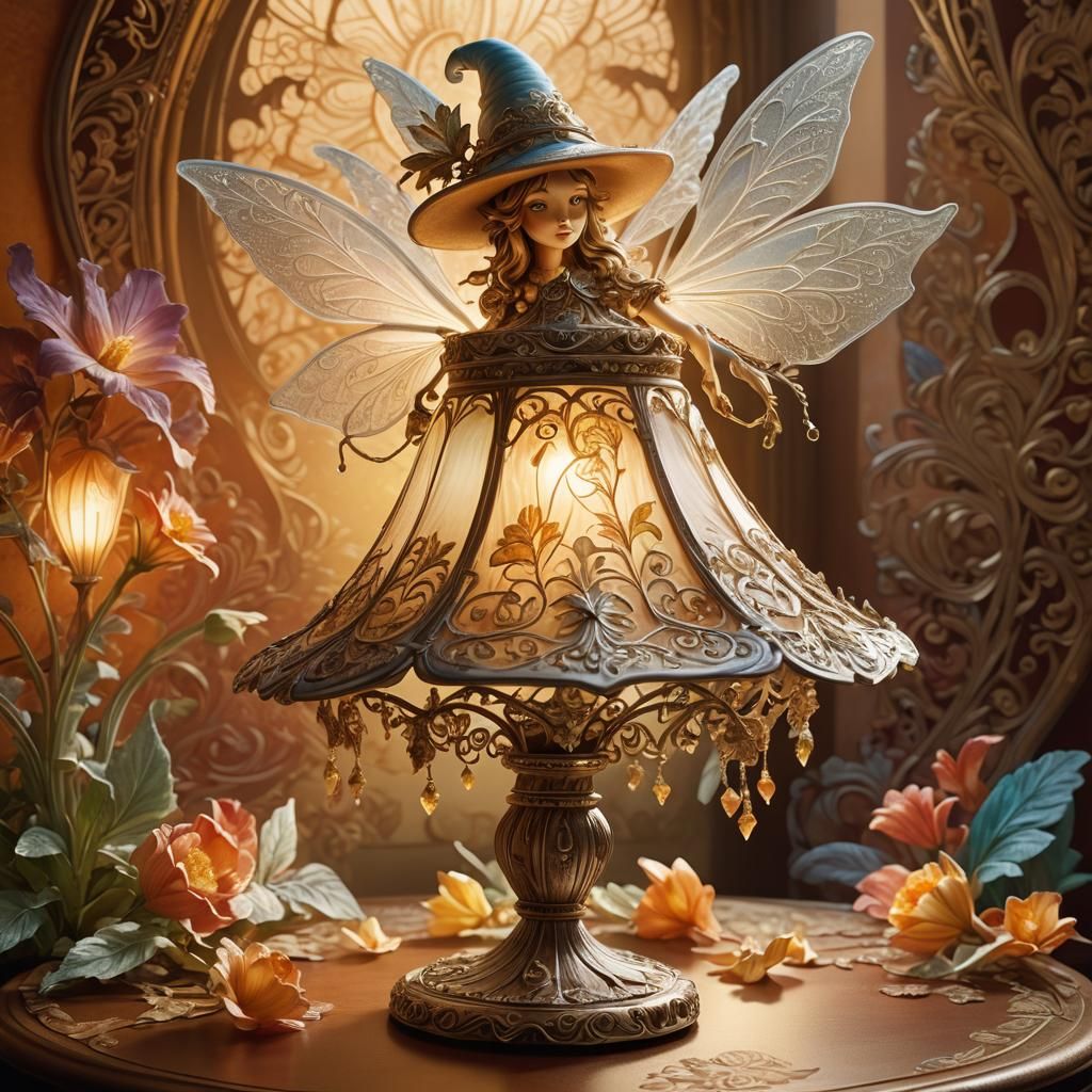 Ornate Fairy Table Lamp Concept Art