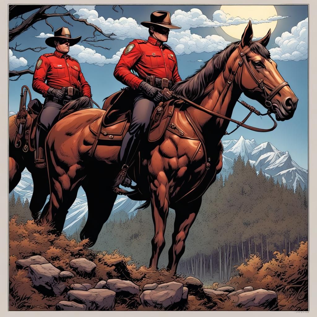 Canadian Mountie Superhero in Comic Book Art