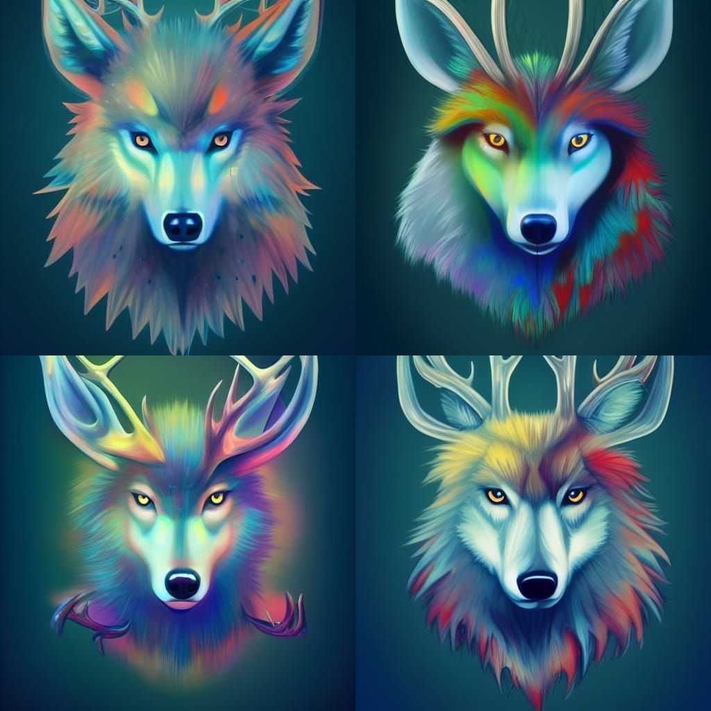 Cinematic Hybrid Deer Wolf Concept Art
