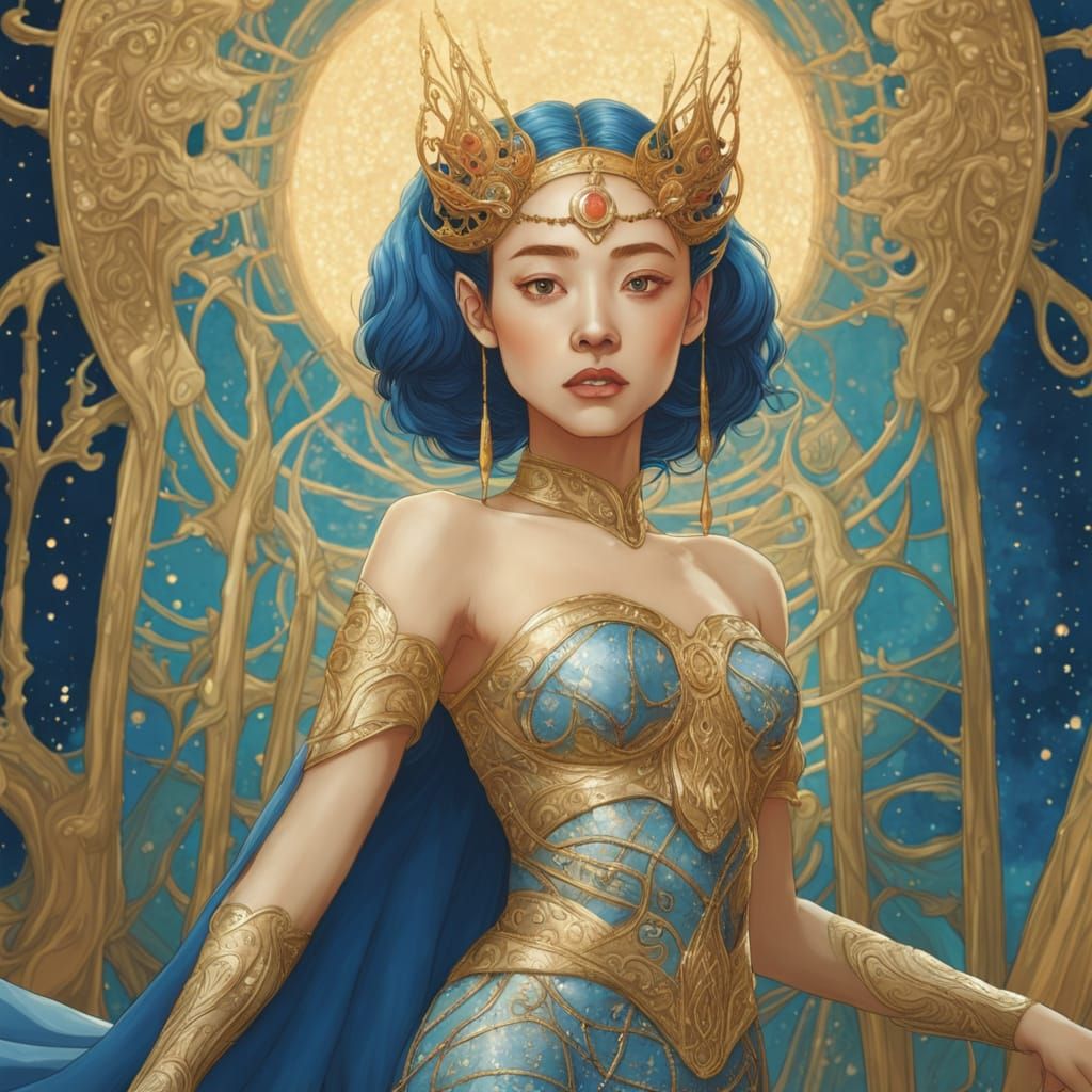 Elven Princess Portrait in Anime Style