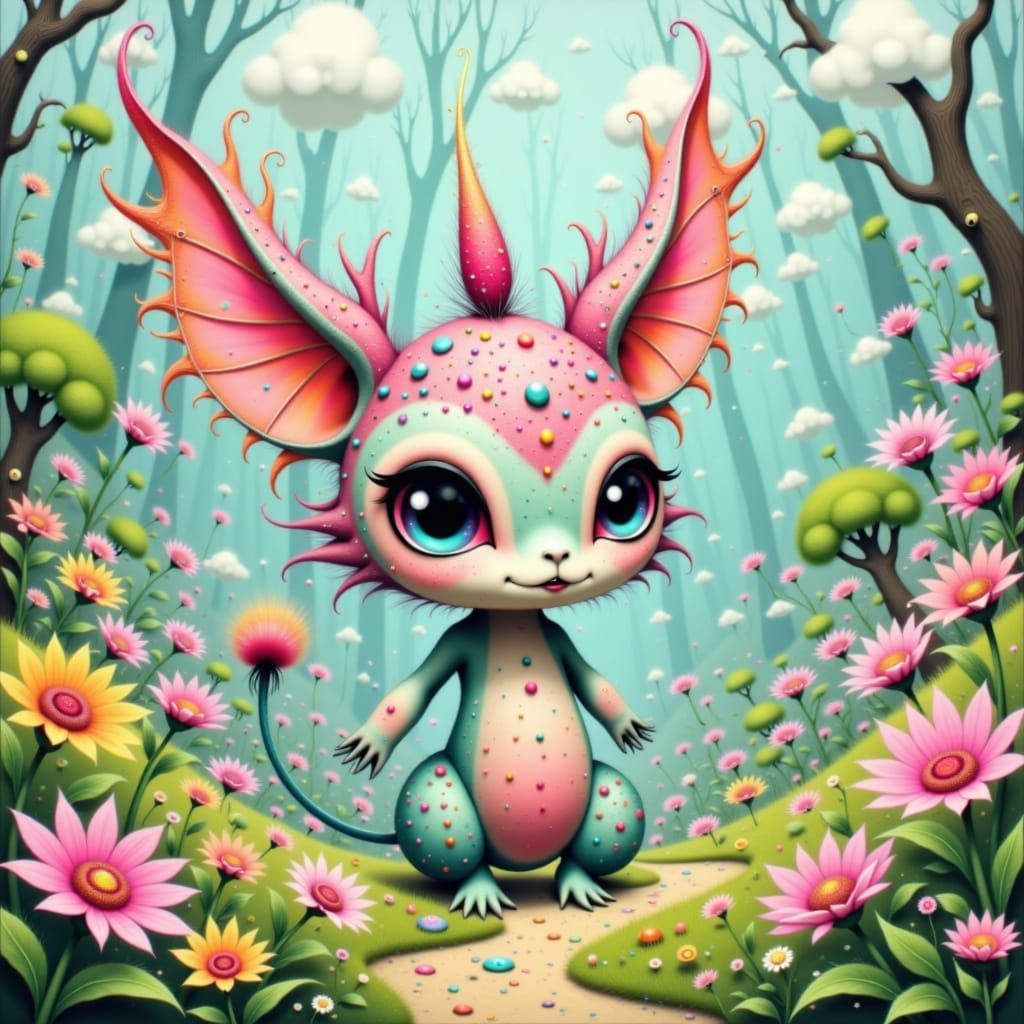 Whimsical Forest Creature in Magical Gurney Style