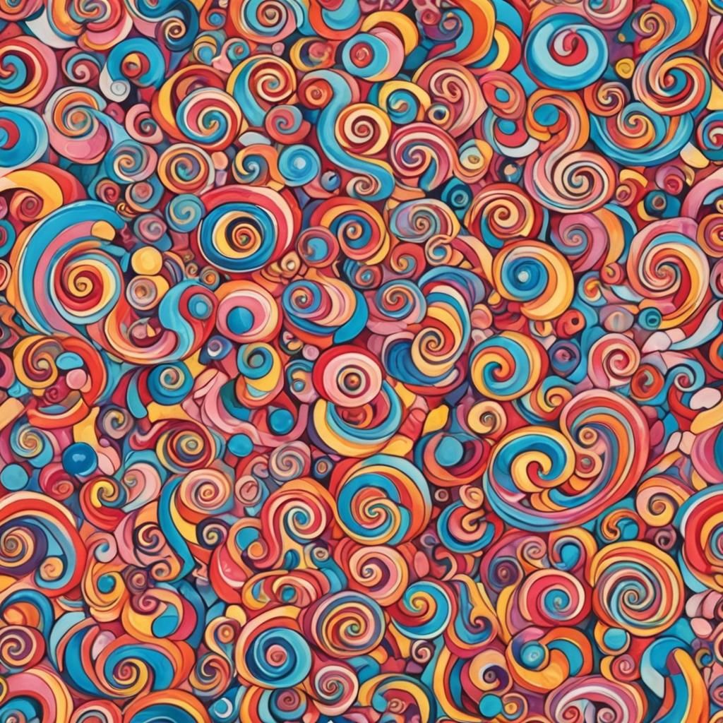 Gender Fluid in Candyland Wonderland, Gouache Art