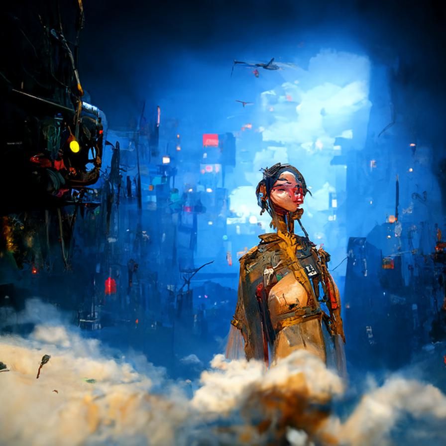 Cyberpunk Cityscape at Night: Digital Art