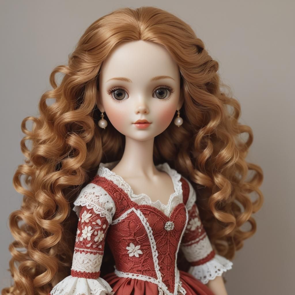 Strawberry Blonde Doll in Porcelain Style