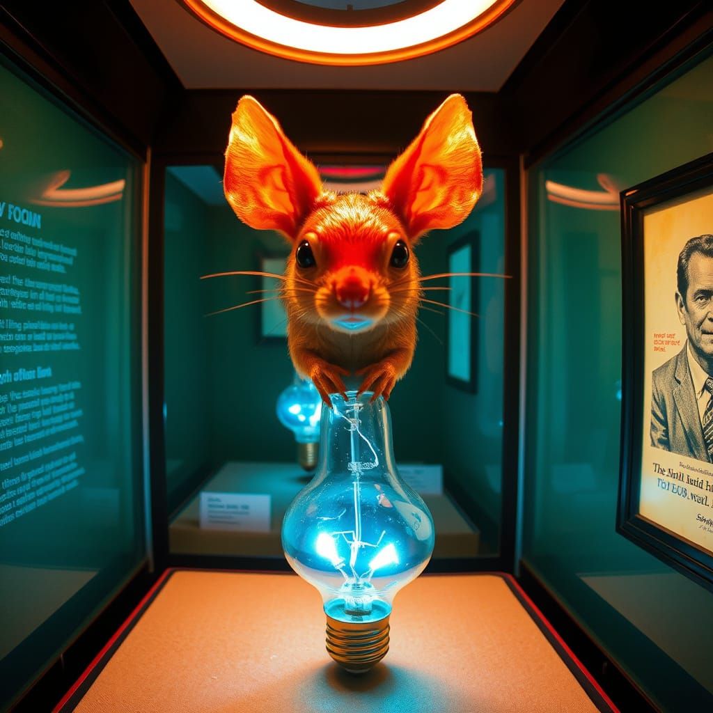 Surreal Hybrid Mice Exhibit in Futuristic Museum