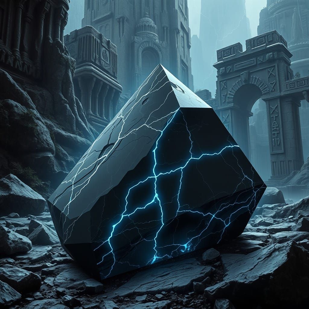 Ancient Obsidium Ore Radiates Otherworldly Energy Amidst Cru...