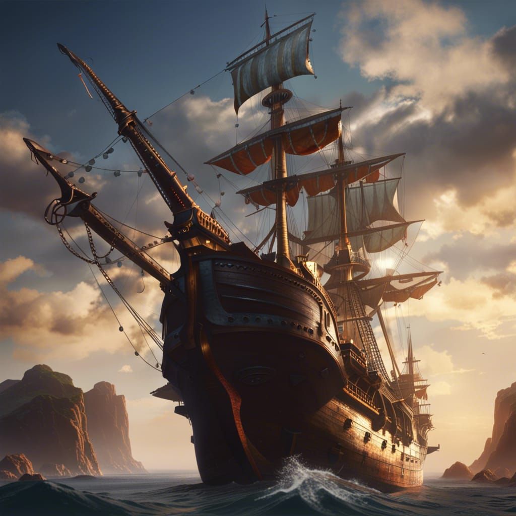 Imposing Spanish Galleon in Game Cinematic Style