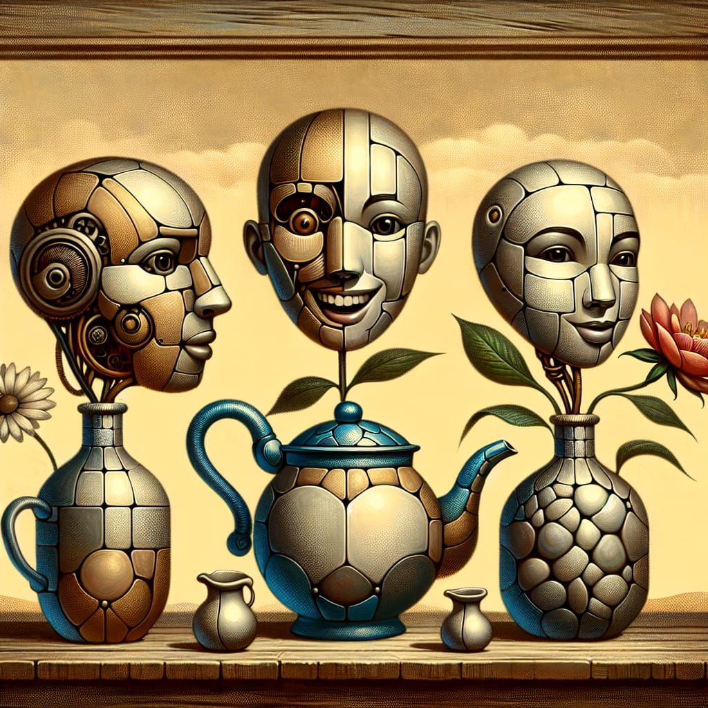 Harmonious Floral Gathering in Whimsical Steampunk Style