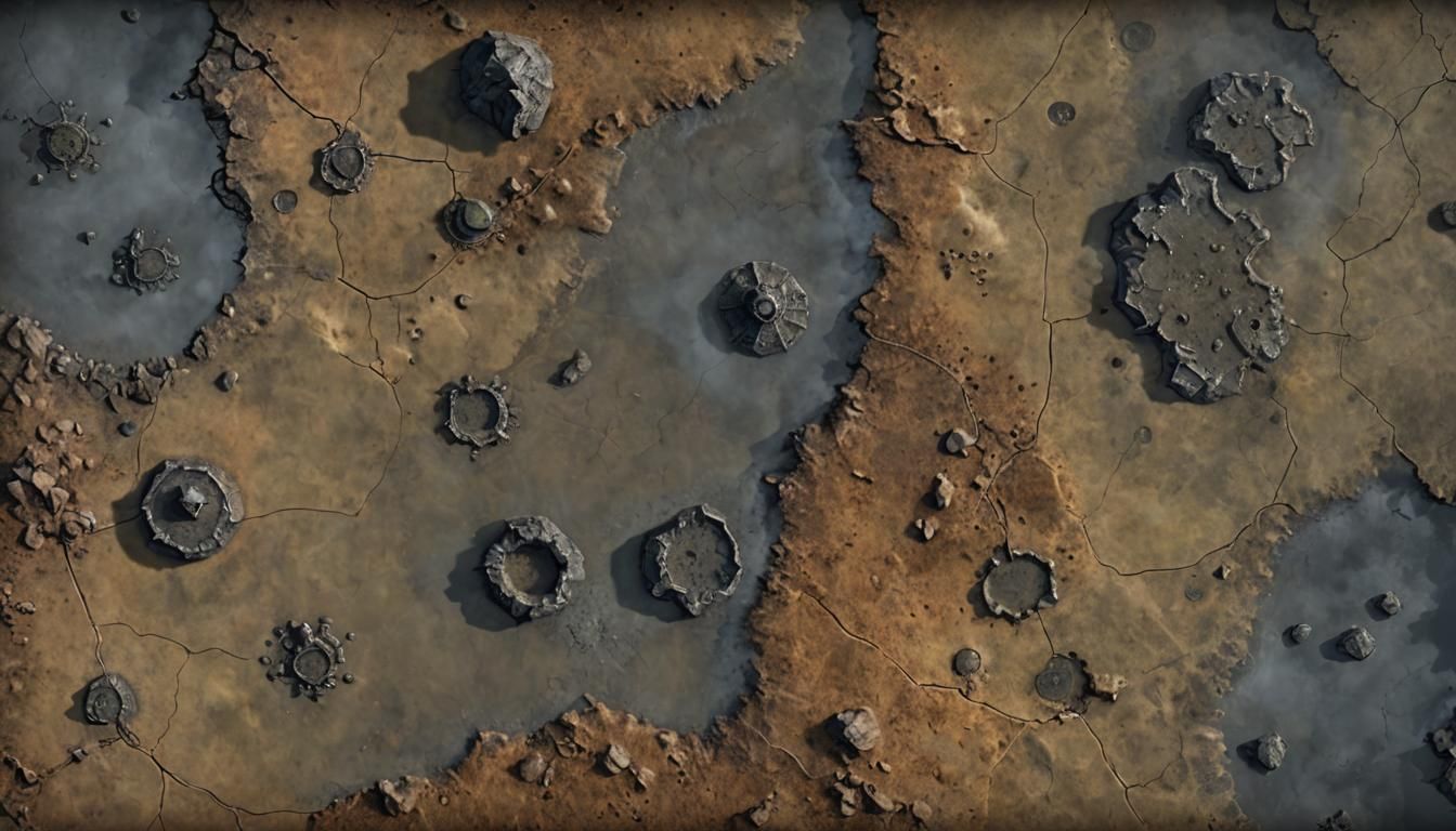 Spooky Top-Down View of Ancient Battlefield