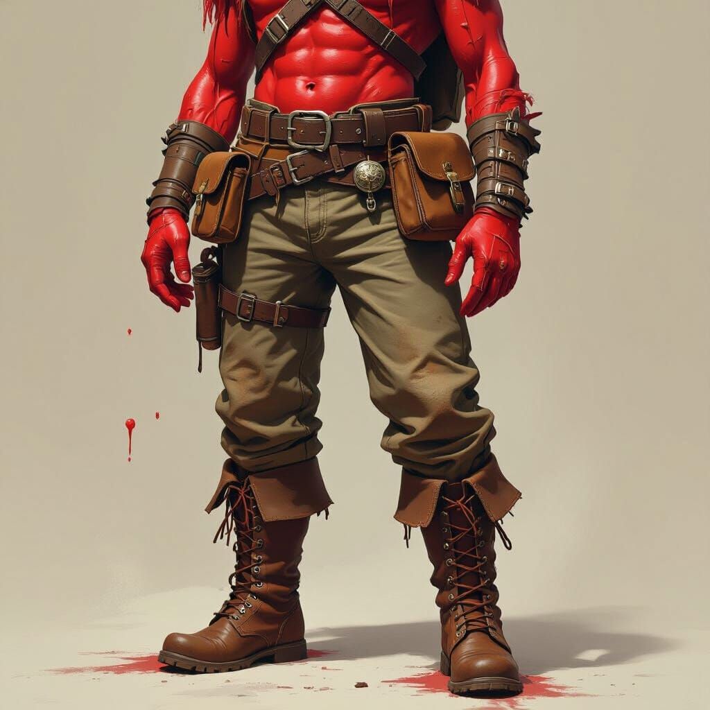 Red Slime Adventurer in Fantasy Concept Art Style